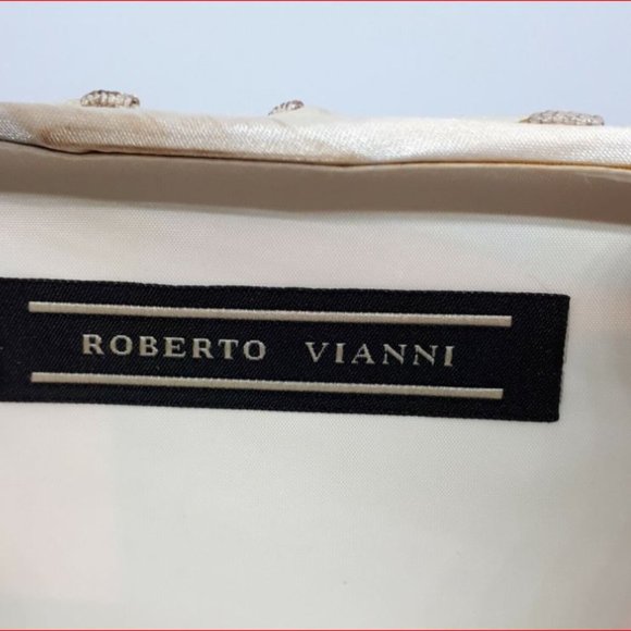 Vintage 1960s Roberto Vianni Designer Purse Gold Satin Ribbon Weave and Beads - Picture 5 of 12